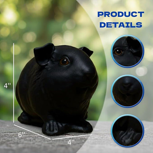 OLOMA Charming Guinea Pig Concrete Garden Figurine Detailed Animal Sculpture with Weatherproof Resin Layer Durable Outdoor Indoor Decor Accent for Yard Lawn Pathway Home