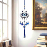 Creative Handmade Alloy Wind Chime Evil Eye Butterfly Sunflower Talisman Pendant Handmade Good Luck Charm, Car Kitchen Home Garden Patio Office (1pc Blue Eye)