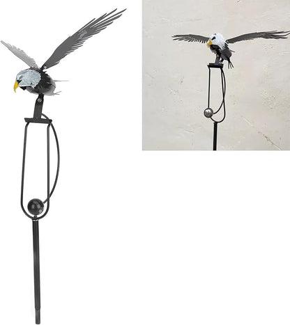 Eagle Decor Stake, Iron Metal Art Eagle Statue, Black, Bird Statue, Outdoor, Wedding, Animal, Modern Style, 336g