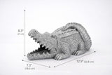 Crocodile Statue Gutter Downspout Extensions, Rain Gutter Downspout Splash Block Cover Sculpture Decorative, 3" × 4" Downspouts