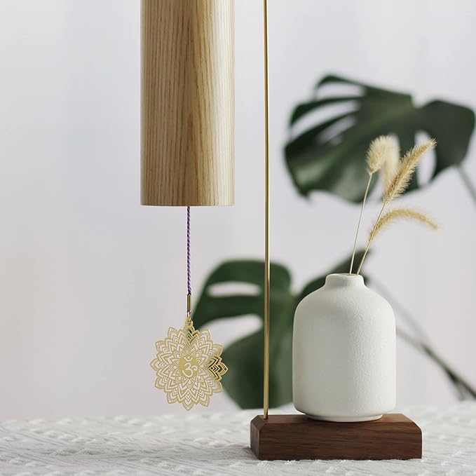 Chakra Chimes Natural Bamboo Wind Chimes Meditation Chord Windchime Wind Bell for Home Decoration Zen Mindfulness Crown Chakra