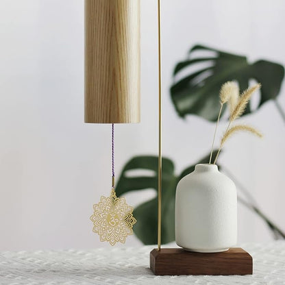 Chakra Chimes Natural Bamboo Wind Chimes Meditation Chord Windchime Wind Bell for Home Decoration Zen Mindfulness Crown Chakra