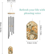 Wind Chimes for Outside,Many Flowers Bloomed Printed Cute Aluminium Windchimes Outdoors,Soothing Melodic Memorial Wind Chime for House Porch Patio Garden Balcony Decor