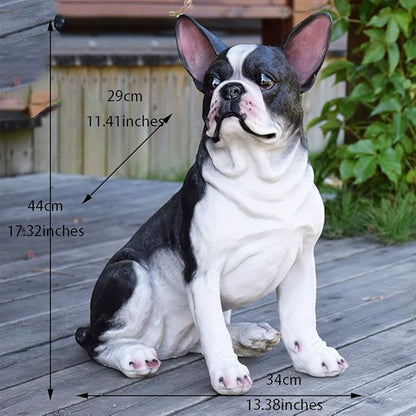 Garden Statue Animal Sculpture Outdoor Decor Gift Outdoor Statues Courtyard Resin Decoration Outdoor Garden Simulation Animal Statue Living Room Corridor Dog Sculpture(34 * 29 * 44cm)
