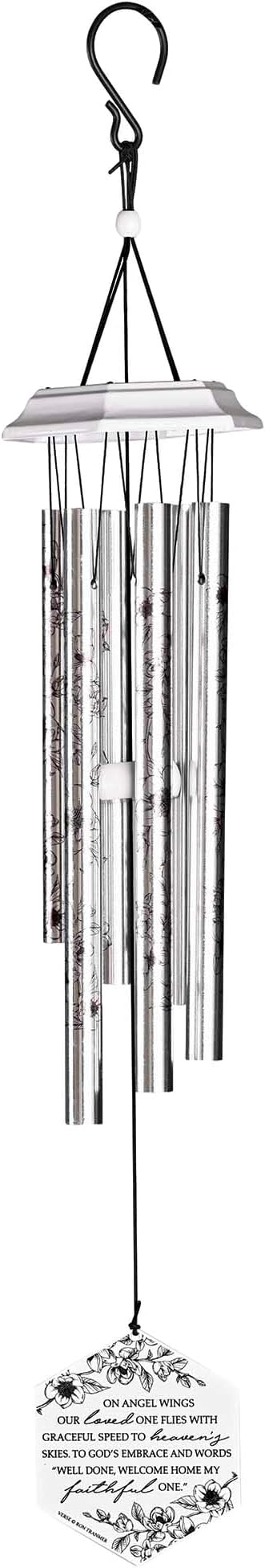Dicksons The Lords Prayer Hexagonal Design Black 28 inch Iron Outdoor Garden Windchime Noisemaker