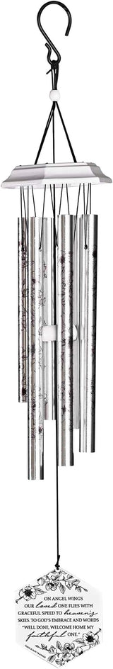 Dicksons The Lords Prayer Hexagonal Design Black 28 inch Iron Outdoor Garden Windchime Noisemaker