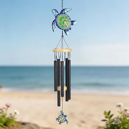 Wind Chimes for Outside Metal Aluminum 41.7" Inches Wind Chime with Turtle Outdoor Decor Large Unique Wind Chimes for Festivals/Birthday for Mom Dad Grandma Home Garden Patio Decor