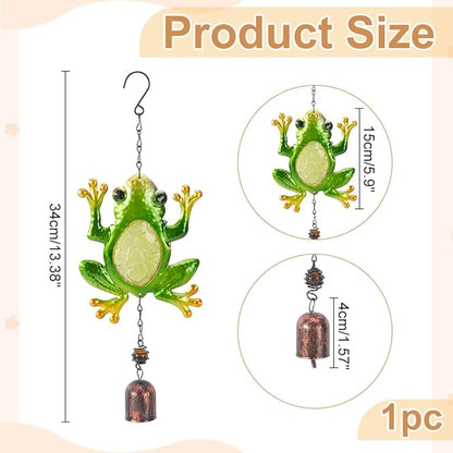 WADORN Metal Frog Wind Chimes, Funny Toad Wind Bells Lucky Frog Hanging Windchimes Animals Garden Decorations for Indoor Outdoor Yard Patio Home Garden Balconies Ornament Housewarming Gifts