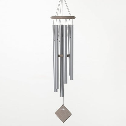 Woodstock Chimes Pluto Wind Chime for Outside 37" Grey Medium Tone Sound for Outdoor Garden, Patio, Porch Decor Gifts, Encore Collection, DCY37
