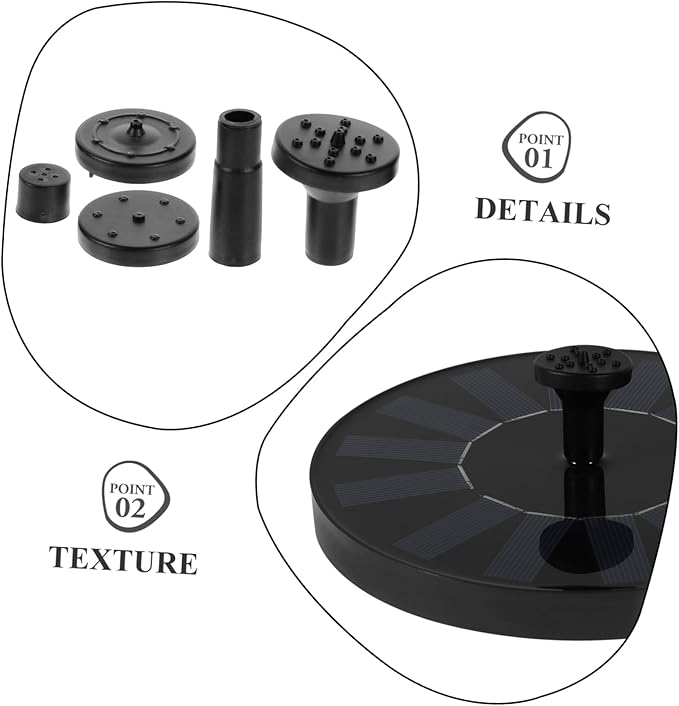 Mipcase Lar Power Bird Bath Fountain Water Pump for Garden Pool Pond Patio Auto-shutoff Feature