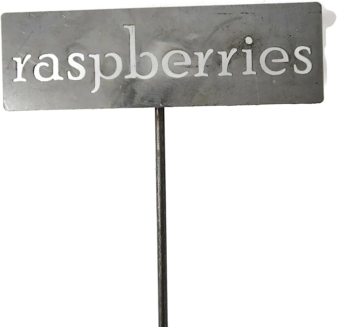Classic Metal Garden Markers 19 Inches Tall (raspberries, Raw, Unfinished Steel (will rust with time))