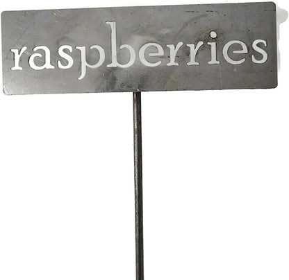 Classic Metal Garden Markers 19 Inches Tall (raspberries, Raw, Unfinished Steel (will rust with time))