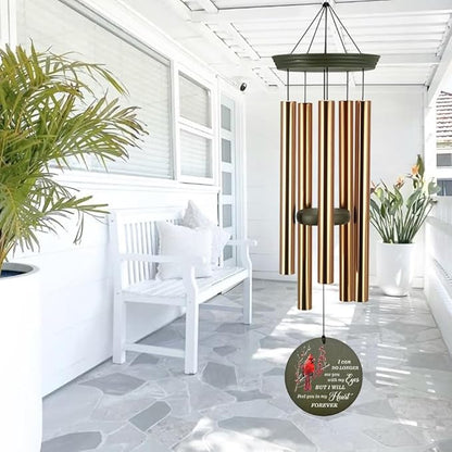 Personalized Cardinal Wind Chimes, 36inch Memorial Wind Chimes, in Loving Memory of Dad/Mom, Sympathy Mourn Gifts, Custom Funeral Wind Chime for Loss of Loved Ones (Produced in USA)