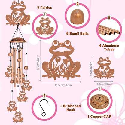 Large Aluminium Wind Chimes 33" Outdoor Deep Tone Memorial Wind Chime with Frog Wind Catcher, Sympathy for Loss of Loved Mom Father,Metal Wind Chimes for Garden Patio Balcony Home Decor