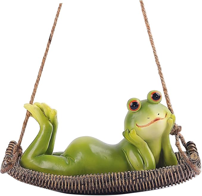 UPKOCH Adorable Hanging Frog Ornament Resin Garden Frog Figurine for Outdoor Decor for Tree Decoration Unique Garden Frogs Statue Charming Home Accent