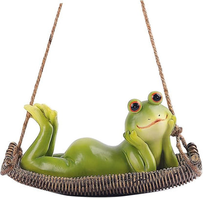 UPKOCH Adorable Hanging Frog Ornament Resin Garden Frog Figurine for Outdoor Decor for Tree Decoration Unique Garden Frogs Statue Charming Home Accent