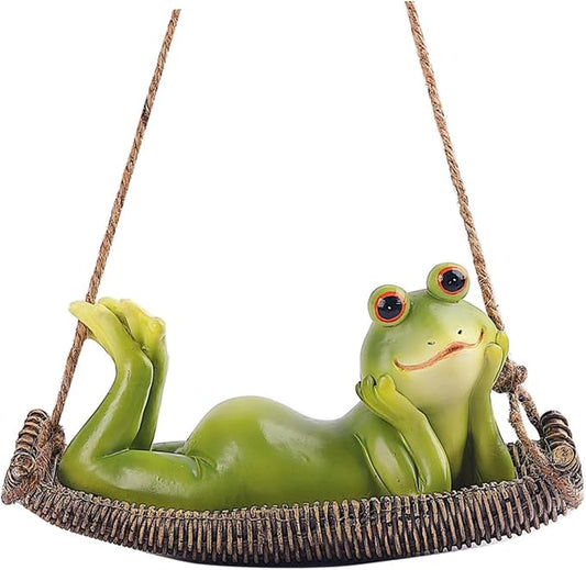 UPKOCH Adorable Hanging Frog Ornament Resin Garden Frog Figurine for Outdoor Decor for Tree Decoration Unique Garden Frogs Statue Charming Home Accent