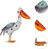 Baoblaze Pelican Statue Garden Sculpture Standing Vivid Metal Craft Outdoor Decoration Figurine for Pool Flowerbed Backyard Porch Lawn