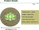 Stepping Luminous Stones for Garden, Lotus Pattern Outdoor Stepping Stone, Decorative Yard Art Step Stone for Walkways, Lawn, Patio, Path, Flower Bed, 5pcs, Style 2