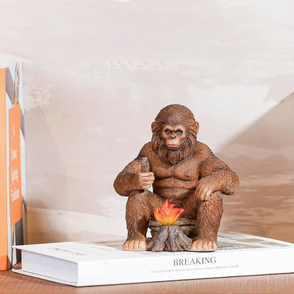 Bigfoot Statue Bigfoot Monster Fire Resin Figures 6.1 Inches, Sasquatch Gifts. Sasquatch Decor Indoor/Outdoor. Garden Decor Father's Day and Festival Gifts