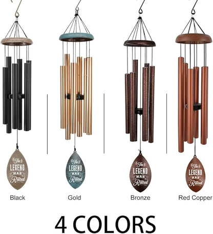 ASTARIN Personalized Happy Retirement Gift, Custom Name Retirement Wind Chimes for Women Men, 35" Large Deep Tone Wind Chime Retire Gifts for Teacher Husband Friends Parents(Produced in USA)
