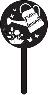 Grow Dammit Funny Garden Signs, Unique Outside Gardening Decor Outdoor, Flower Vegetable Garden Plant Accessories, Fun Gardening Gifts for Women Men Mom Gardeners Who Love Plants