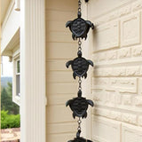 Gold & Garden Black Turtle Rain Chain, 16 Cups, 7.5 feet Long