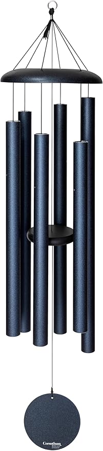 Corinthian Bells by Wind River - 56 inch Midnight Blue Wind Chime for Patio, Backyard, Garden, and Outdoor Decor (Aluminum Chime) Made in The USA