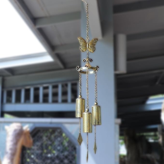 Outdoor Wind Chimes, Butterfly Wind Chimes, cast Iron Craft. for Terrace Garden Decoration, Home Gifts.
