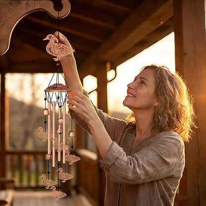 ORIGACH Duck Wind Chimes, Metal Wind Chimes for Outside, Decor for Lawn, Patio, Home, Garden, Large Animal Wind Chime Gifts for Birthday Family & Friends