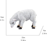 Garden Lamb Statue, White Resin Outdoor Sheep Sculpture, 9x6.3x3.5 Inches Ornament Decor for Yard Patio Landscaping Decor