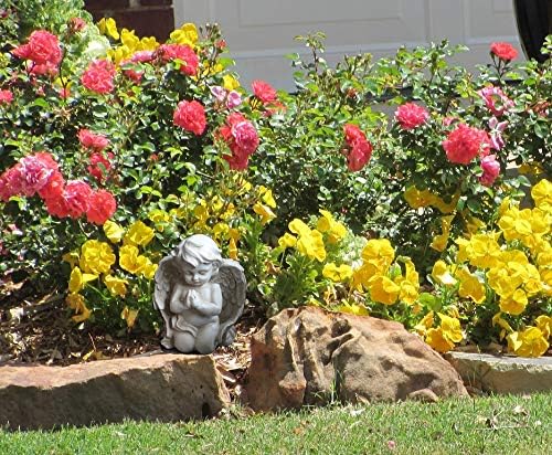 KiaoTime Vintage Kneeling Praying Cherub Statue Angel Statue Figurine Indoor Outdoor Home Garden Decoration Wings Angel Statue Sculpture Memorial Statue