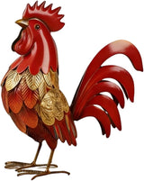 MYCENSE Rooster Statue Garden Accessories Animal Figurine Iron Sculpture Multifunctional Landscape Ornament for Porch Lawn