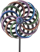 DREAMYSOUL Wind Spinner Outdoor, 13" Dia Rainbow Metal Wind Spinners, Dual Kinetic Wind Spinners for Yard Garden Outside Patio Lawn Decor