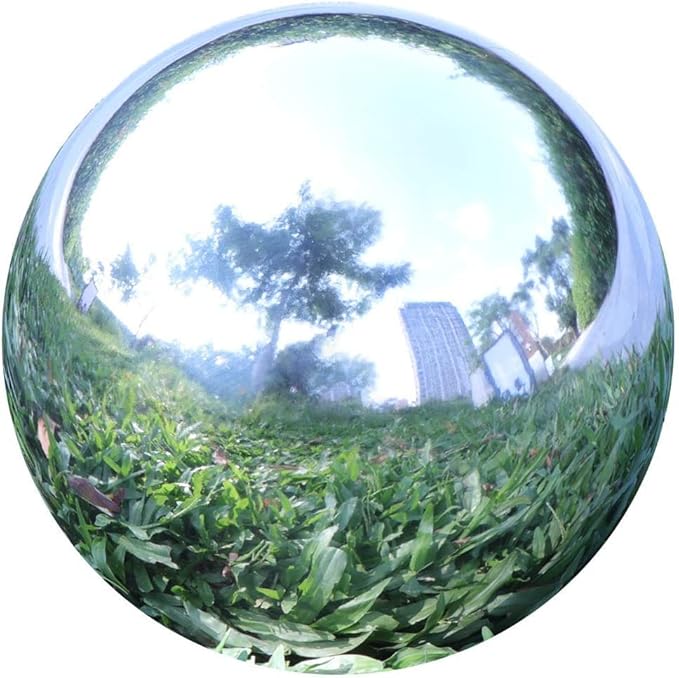 Gazing Balls for Garden, Home Outdoor Hollow Sphere Stainless Steel Gazing Globe Mirror Ball (4.7 Inch)