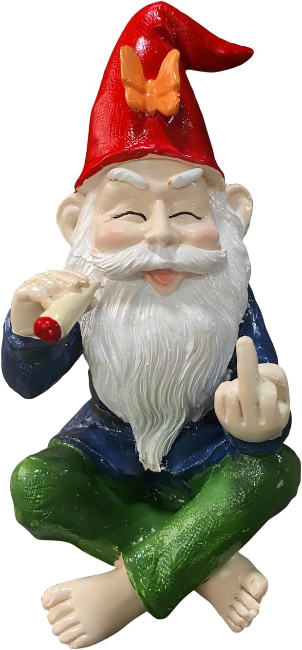 Funny Garden Gnome Statue - Mini Figurine Ornament for Outdoor Fairy Garden & Indoor Decor, Resin Craft Gift (Santa Claus)