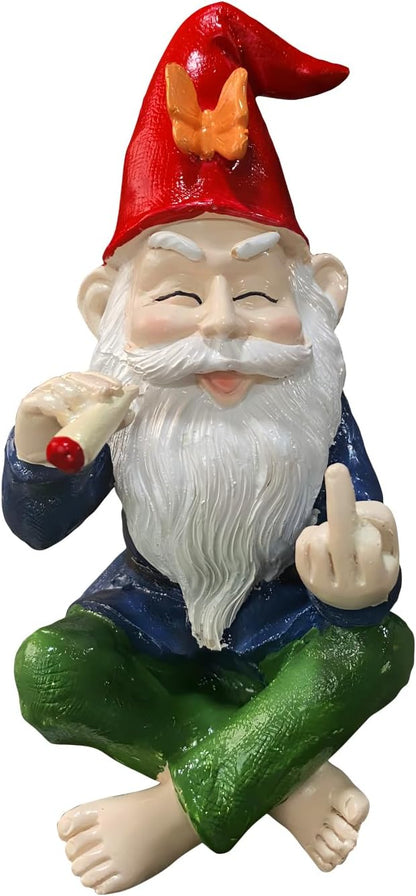 Funny Garden Gnome Statue - Mini Figurine Ornament for Outdoor Fairy Garden & Indoor Decor, Resin Craft Gift (Santa Claus)