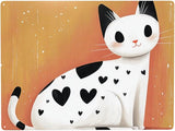 White cat with black heart shaped spots Tin sign,Metal Signs art wall Decor,Exquisite artistic plaque poster,for living room,cafe,Yard,Patio,Bedroom,gifts for Pet Lovers,12x16 Inch