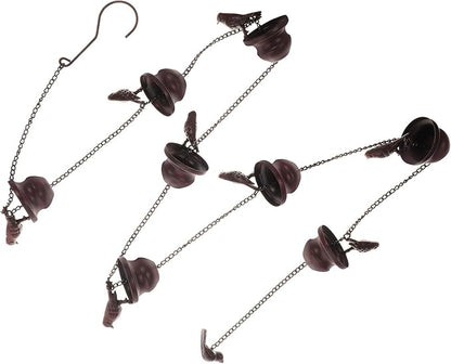 Ciieeo Copper Metal Rain Chain 2.4m for Garden and Courtyard, Decorative Rain Gutter Chain with Bird Cups, Outdoor Roof Rainwater for Patio Drainage