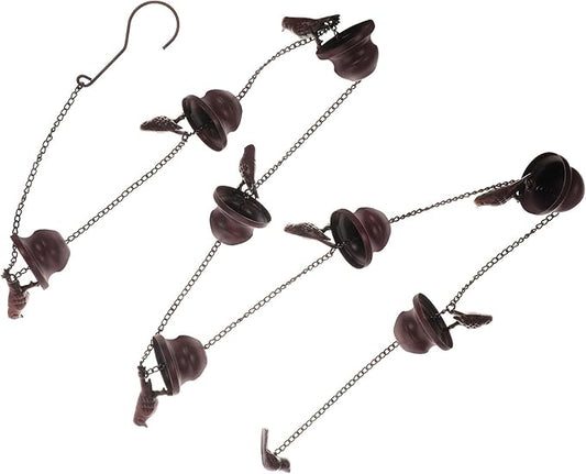 Ciieeo Copper Metal Rain Chain 2.4m for Garden and Courtyard, Decorative Rain Gutter Chain with Bird Cups, Outdoor Roof Rainwater for Patio Drainage