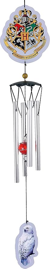 Spoontiques Harry Potter Hogwarts Logo Wind Chime - Outdoor Garden Décor - Decorative Chimes for Yard, Garden, Backyard and Patio Decoration