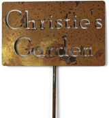 Classic Metal Garden Markers Clearance Items 20 to 33 Inches Tall (Christie's Garden, Naturally Rusted)