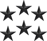 VIVICOMFY 6" 6pieces Per Set Black Metal Barn Star Wall Decor,Texas Stars Art,Metal Stars Rustic Vintage Western Country Farmhouse Home Indoor or Outdoor Decoration