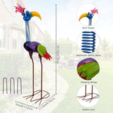 DREAMSOUL 31" Tall Funny Garden Statues, Metal Outdoor Statues with Spring Neck, Antique Standing Statue for Outside Yard Lawn Decor