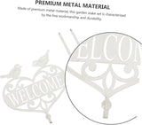 Outdoor Welcome Garden Sign Stake Decorative Metal Welcome Board for Yard Patio Lawn Plug-in Garden Decor 33.85X7.87In