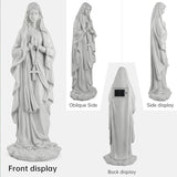 VChymm Virgin Mary Statue 31.49 Inch Religious Garden Statue Solar Mary Statue Outdoor Yard Patio Deck Home Entryway Hallway Sculpture