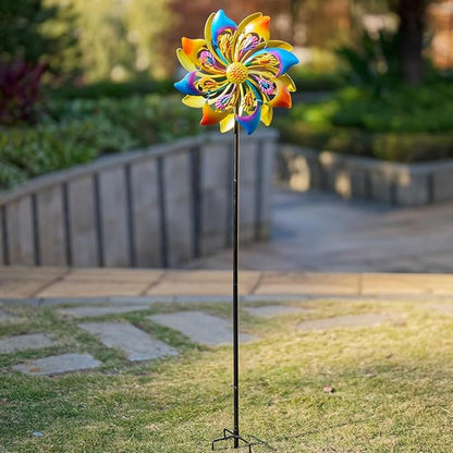 DREAMSOUL 13" Dia Wind Spinners Outdoor with Stake, Kinetic Wind Spinner Metal Windmill for Yard Garden Decor