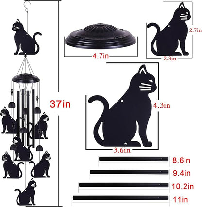 Cats Wind Chimes Outdoor Decor, Mobile Wind Catcher, Retro Cat Wind Bells, Blessing Wind Chime, Memorial Windchimes for Home, Balcony, Yard, Room, Xmas, Party, Indoor, Garden Decoration, Gifts for Mom