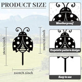 WADORN Cute Ladybug Metal Decorative Garden Stakes, Black Ladybug Outdoor Statues Silhouette Funny Ladybugs Lover Gifts Stakes Ornaments for All Season Home Yard Art Garden Patio Backyard Lawn Decors