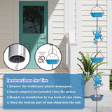 Rain Chain, 11.4FT Frog Rain Chains with 12 Cups, Functional and Decorative Replacement Downspout Rain Chains for Outside